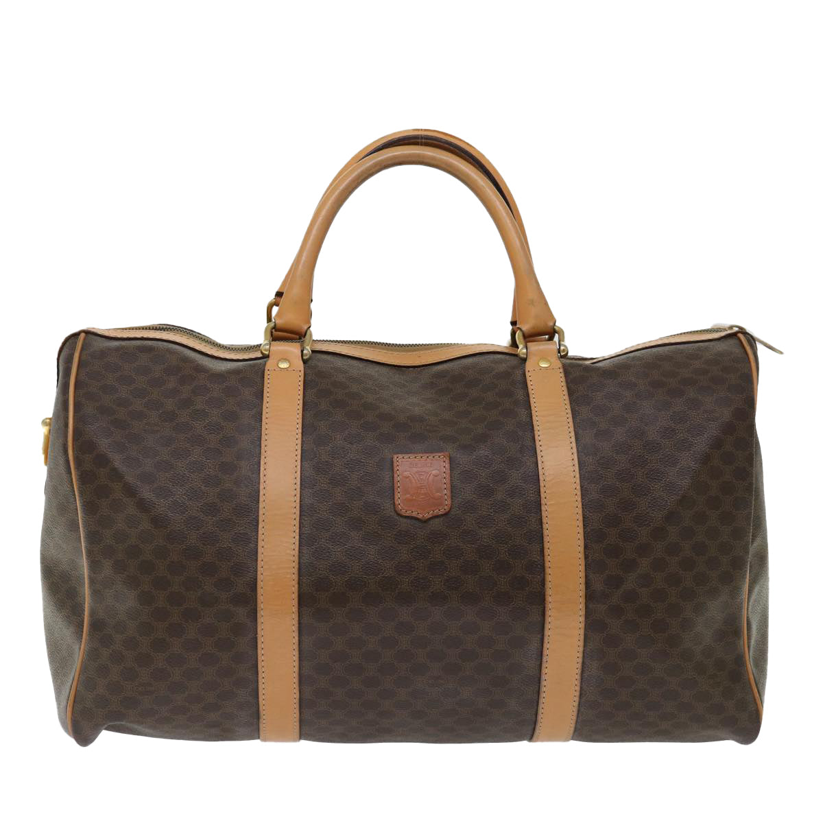 CELINE Macadam Canvas Boston Bag PVC Brown  70180