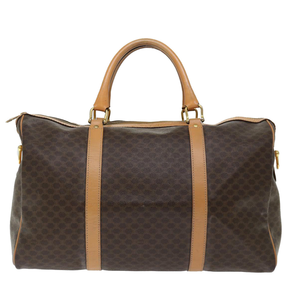 CELINE Macadam Canvas Boston Bag PVC Brown  70180