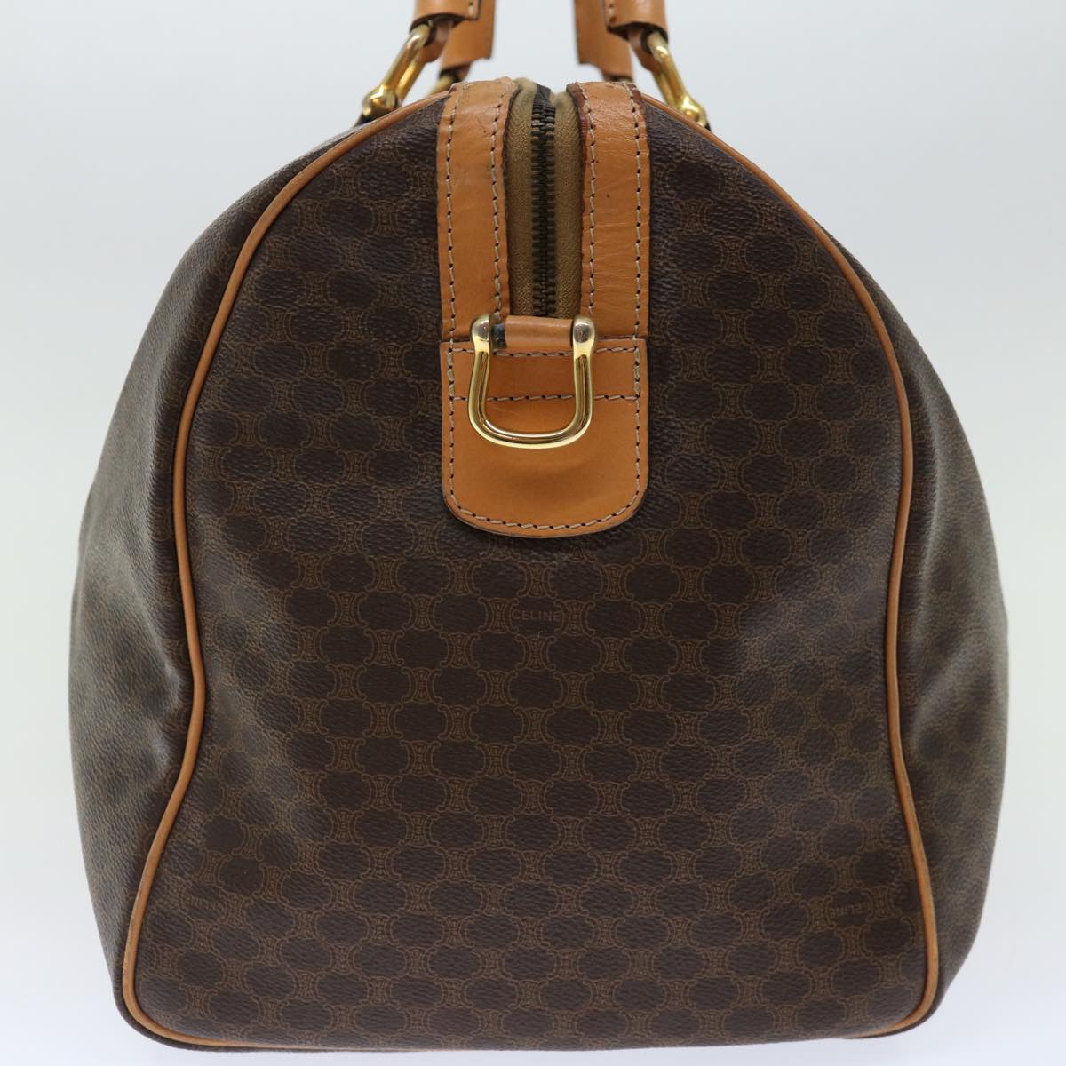 CELINE Macadam Canvas Boston Bag PVC Brown  70180