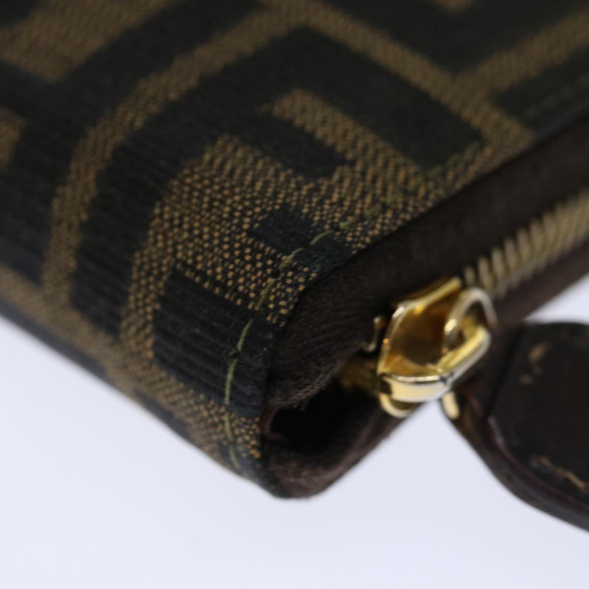 FENDI Zucca Canvas Hand Bag Brown Black70251