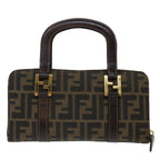 FENDI Zucca Canvas Hand Bag Brown Black70251