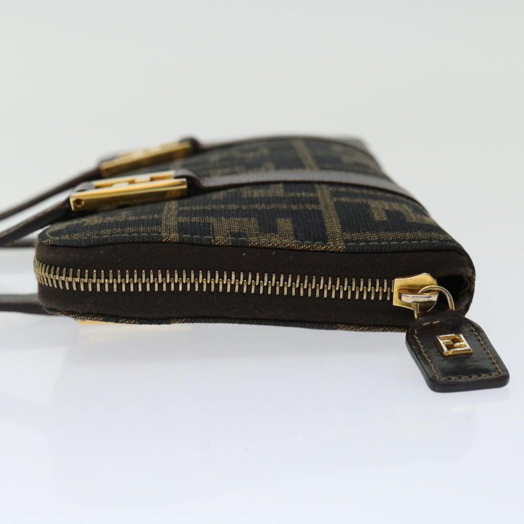FENDI Zucca Canvas Hand Bag Brown Black70251