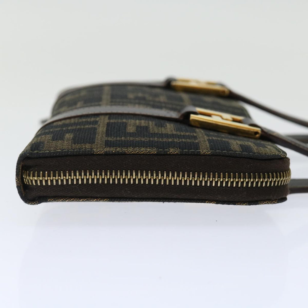 FENDI Zucca Canvas Hand Bag Brown Black70251