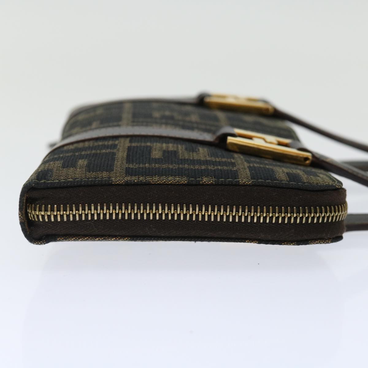 FENDI Zucca Canvas Hand Bag Brown Black70251