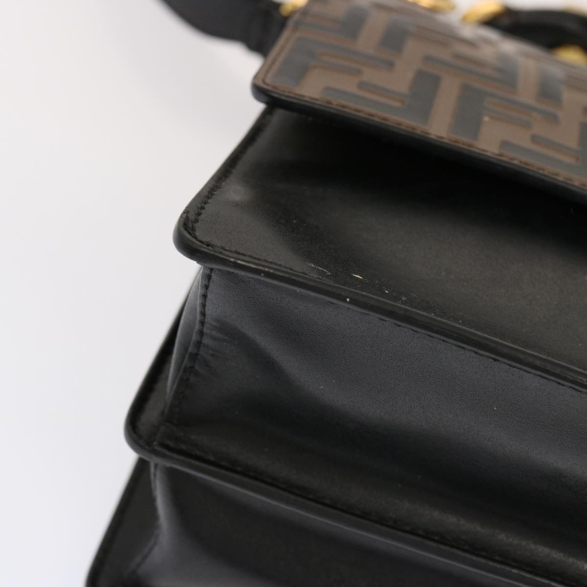 FENDI Zucca Canvas Canai Hand Bag 2way Brown Black70263