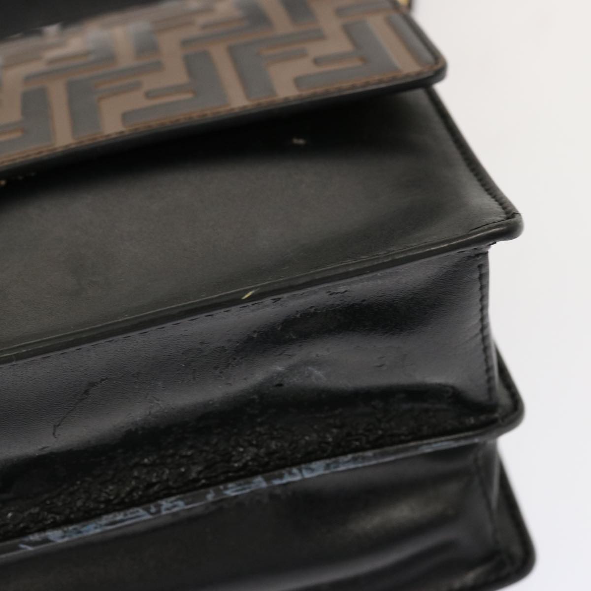 FENDI Zucca Canvas Canai Hand Bag 2way Brown Black70263