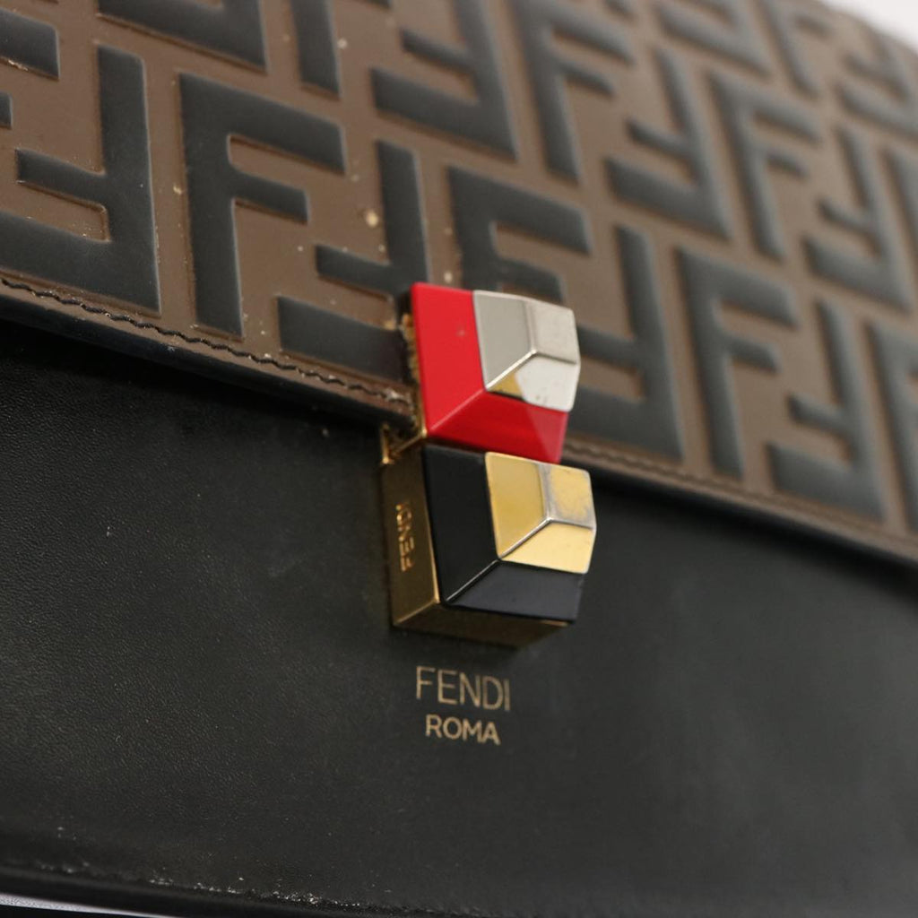 FENDI Zucca Canvas Canai Hand Bag 2way Brown Black70263