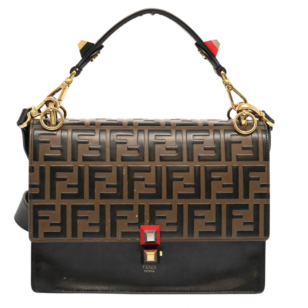 FENDI Zucca Canvas Canai Hand Bag 2way Brown Black70263