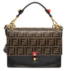 FENDI Zucca Canvas Canai Hand Bag 2way Brown Black70263