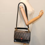 FENDI Zucca Canvas Canai Hand Bag 2way Brown Black70263