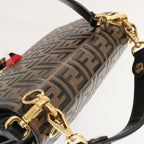 FENDI Zucca Canvas Canai Hand Bag 2way Brown Black70263