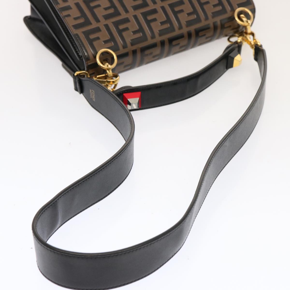 FENDI Zucca Canvas Canai Hand Bag 2way Brown Black70263