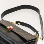 FENDI Zucca Canvas Canai Hand Bag 2way Brown Black70263