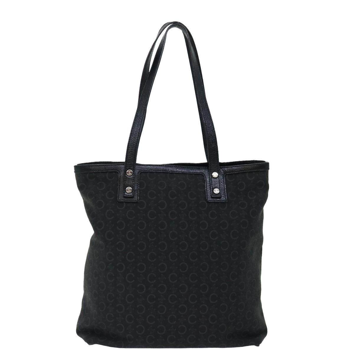 CELINE C Macadam Canvas Tote Bag Black Auth 70285