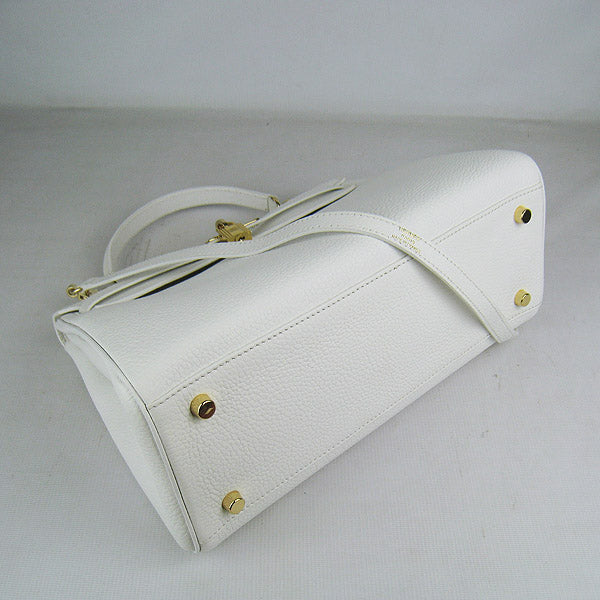 Hermes Kelly 32cm Togo Leather Handbag 6108 White Golden
