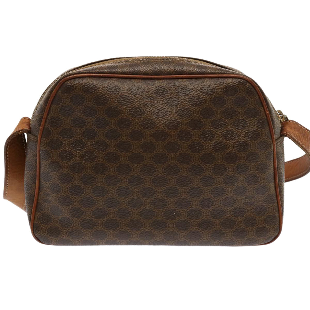 CELINE Macadam Canvas Shoulder Bag PVC Brown  70317