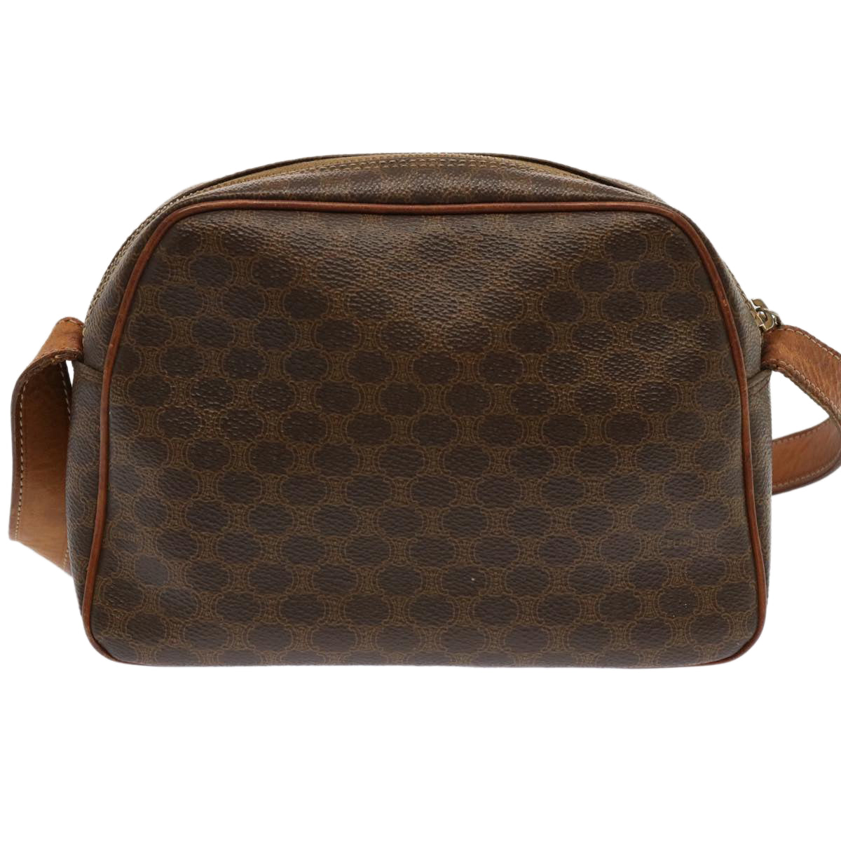CELINE Macadam Canvas Shoulder Bag PVC Brown  70317