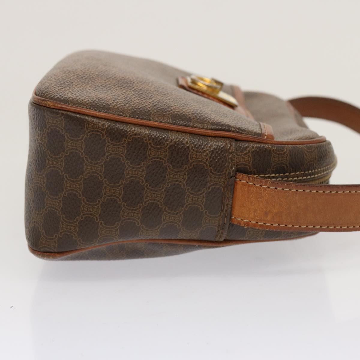 CELINE Macadam Canvas Shoulder Bag PVC Brown  70317