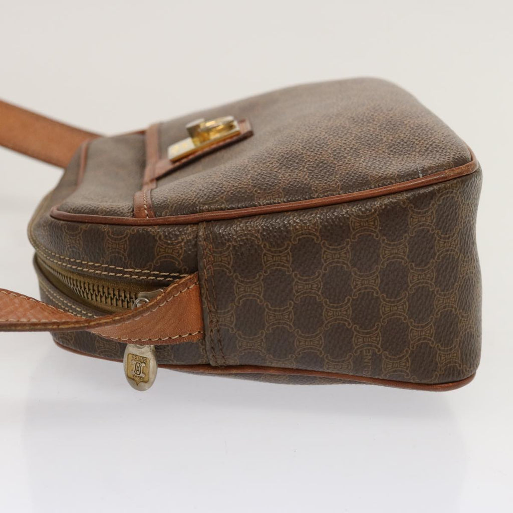 CELINE Macadam Canvas Shoulder Bag PVC Brown  70317