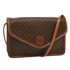 CELINE Macadam Canvas Shoulder Bag PVC Brown  70324
