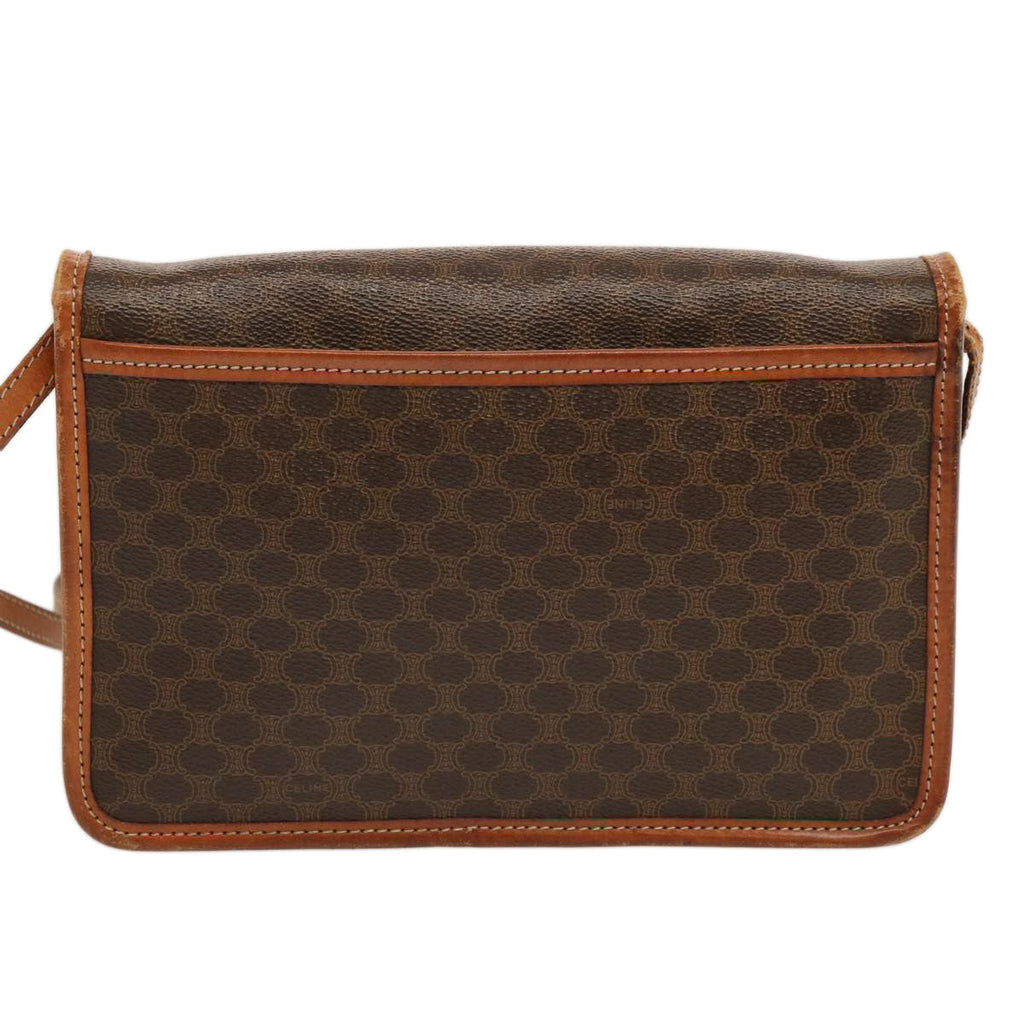 CELINE Macadam Canvas Shoulder Bag PVC Brown  70324