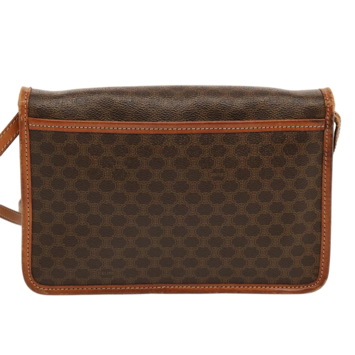 CELINE Macadam Canvas Shoulder Bag PVC Brown  70324