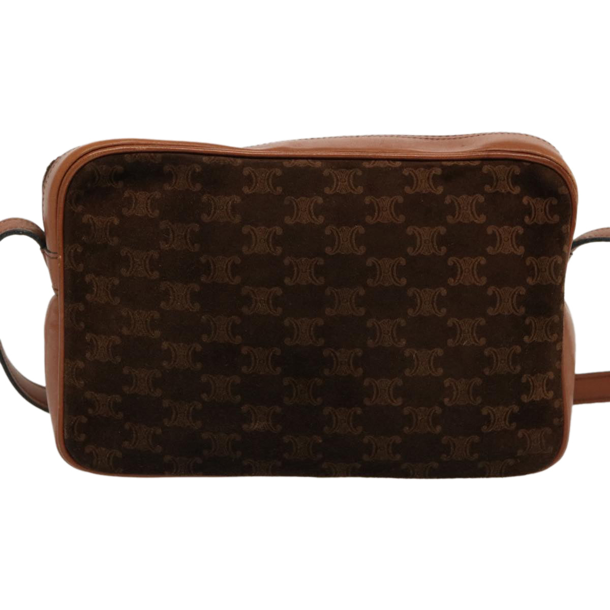 CELINE Macadam Canvas Shoulder Bag Brown Auth 70329