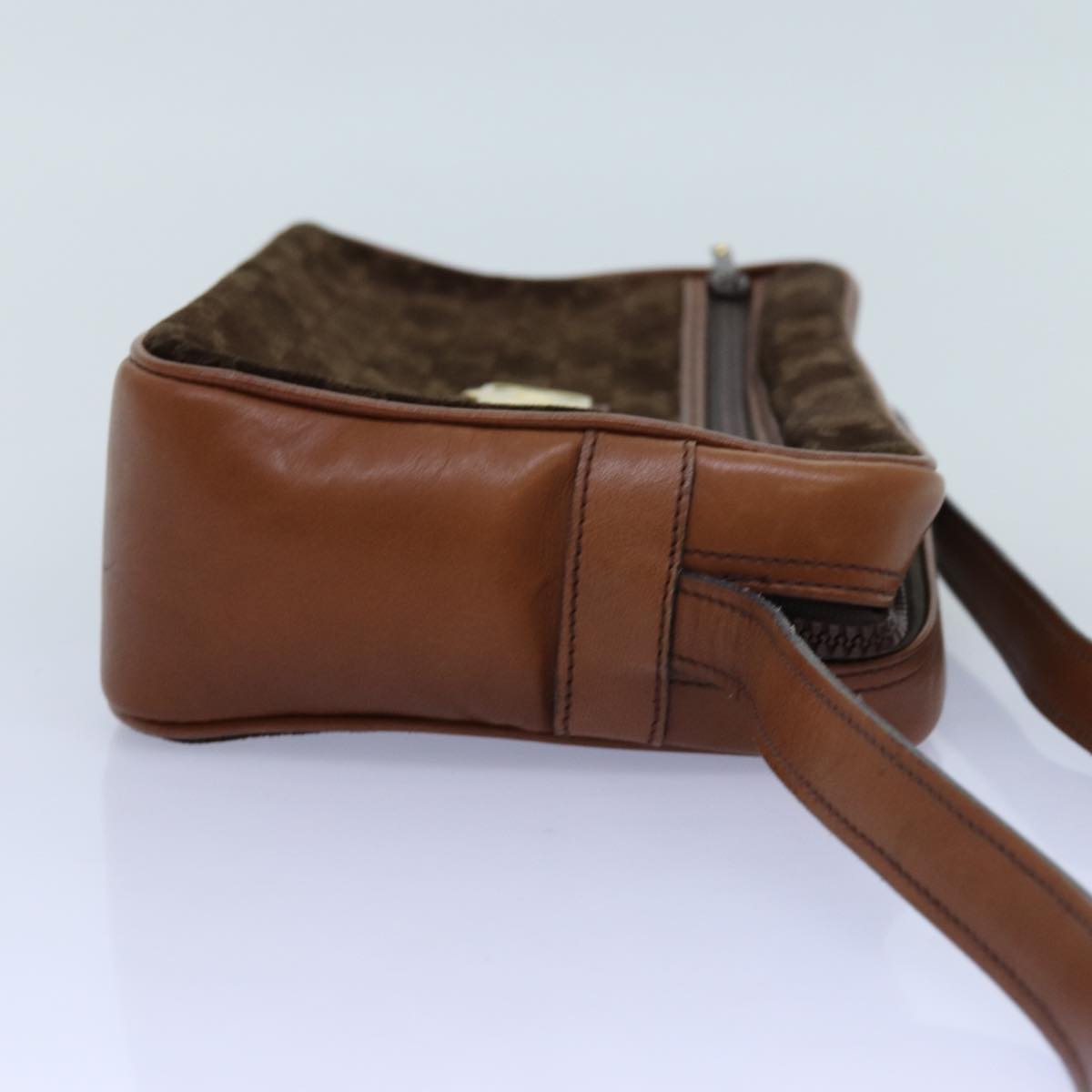 CELINE Macadam Canvas Shoulder Bag Brown Auth 70329