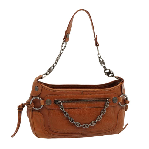 CELINE Shoulder Bag Leather Brown  70338
