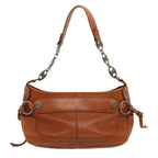 CELINE Shoulder Bag Leather Brown  70338