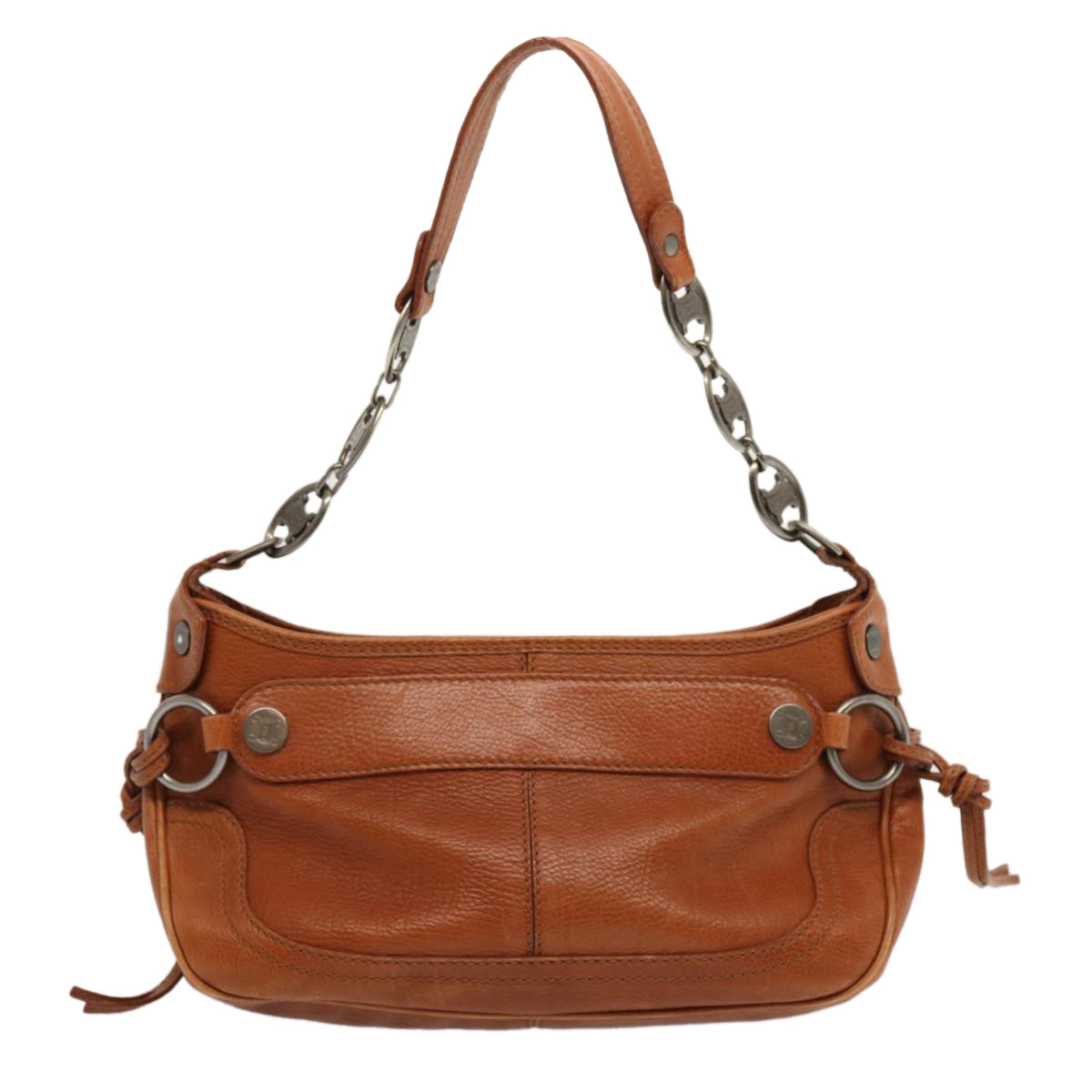 CELINE Shoulder Bag Leather Brown  70338