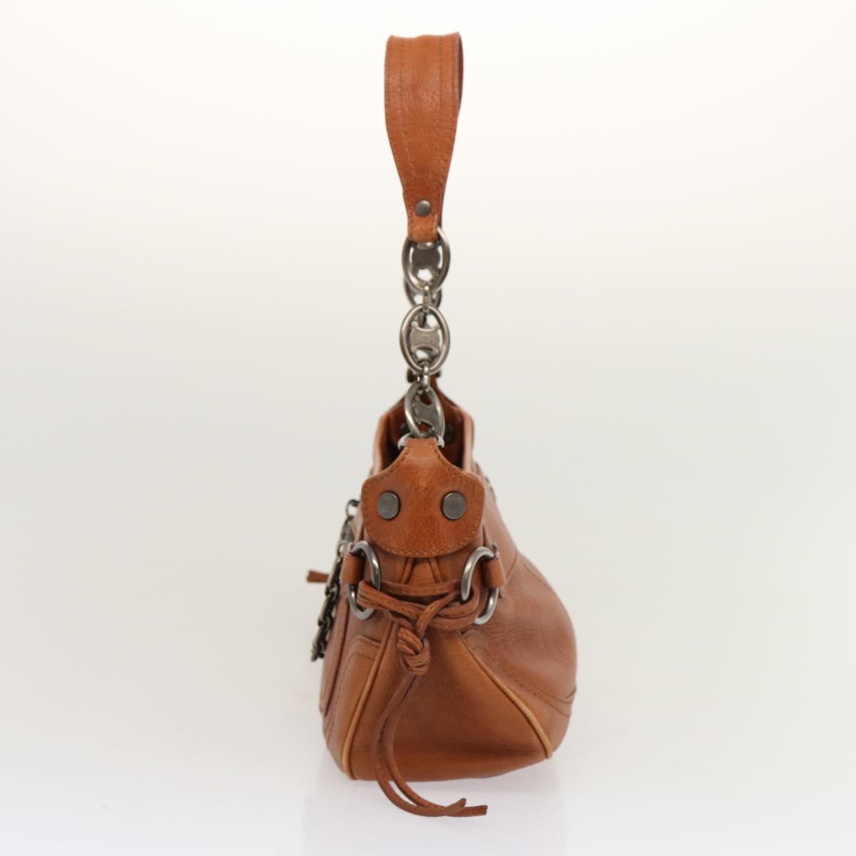 CELINE Shoulder Bag Leather Brown  70338