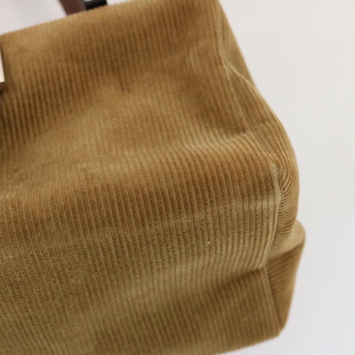 FENDI Mamma Baguette Hand Bag Corduroy Brown70342