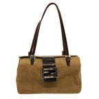 FENDI Mamma Baguette Hand Bag Corduroy Brown70342