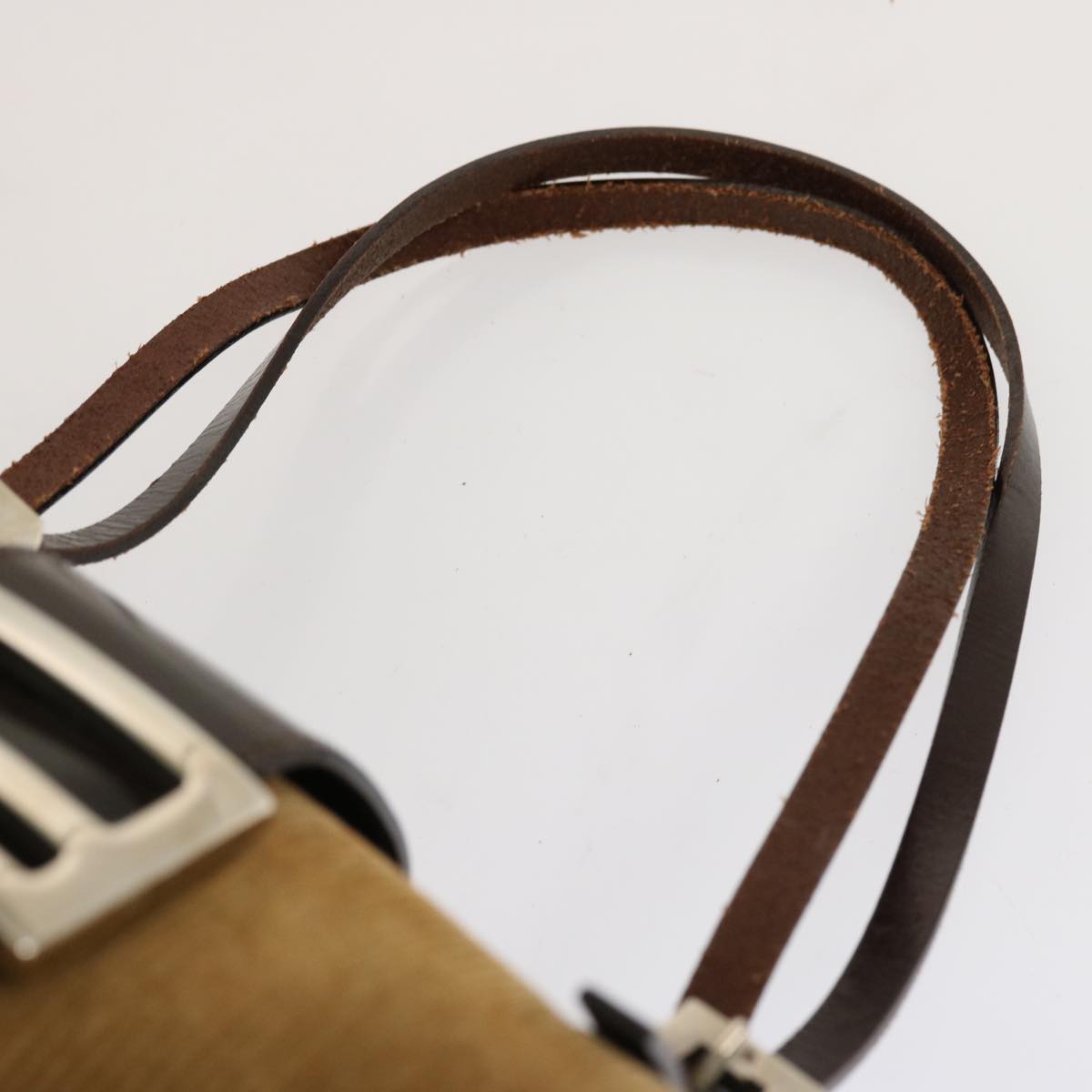 FENDI Mamma Baguette Hand Bag Corduroy Brown70342