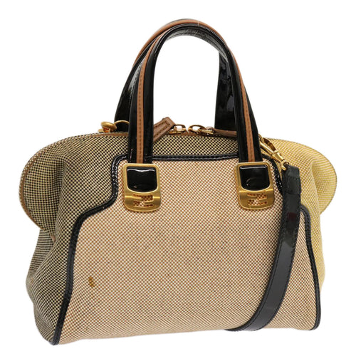 FENDI Hand Bag Canvas 2way Beige70343