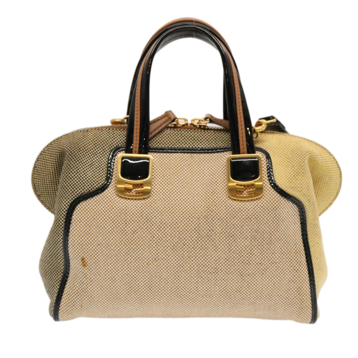 FENDI Hand Bag Canvas 2way Beige70343
