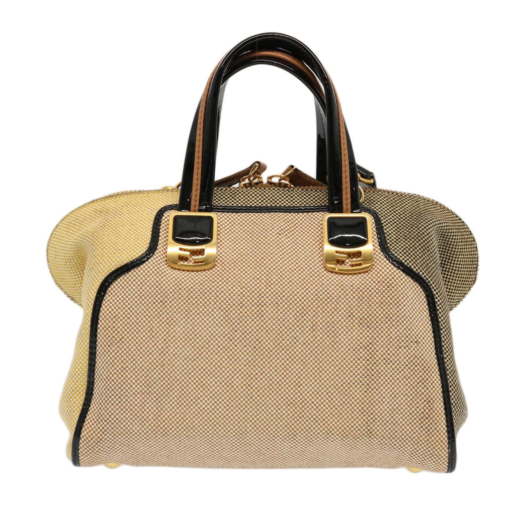 FENDI Hand Bag Canvas 2way Beige70343