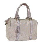 FENDI Zucchino Canvas Hand Bag Silver70429