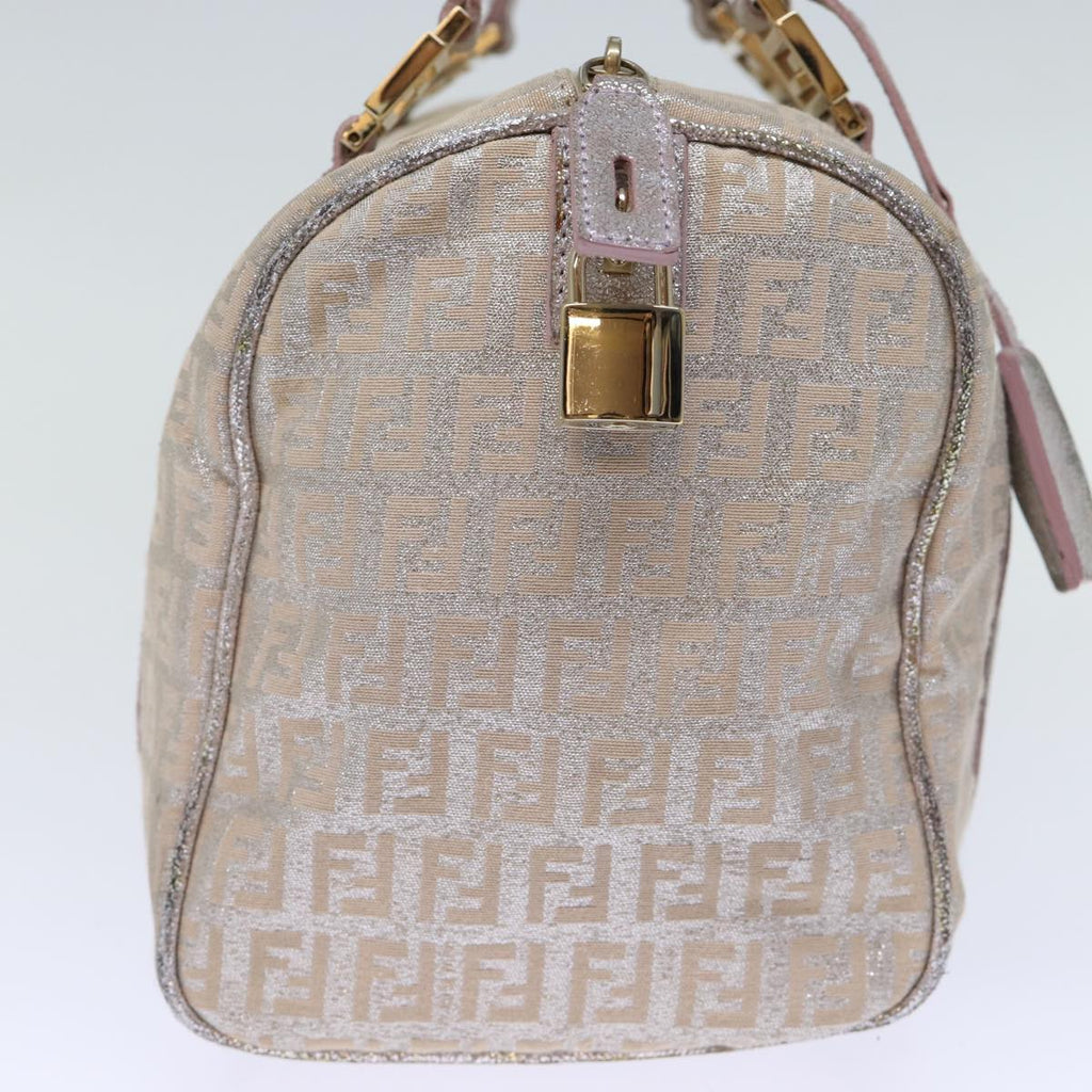 FENDI Zucchino Canvas Hand Bag Silver70429
