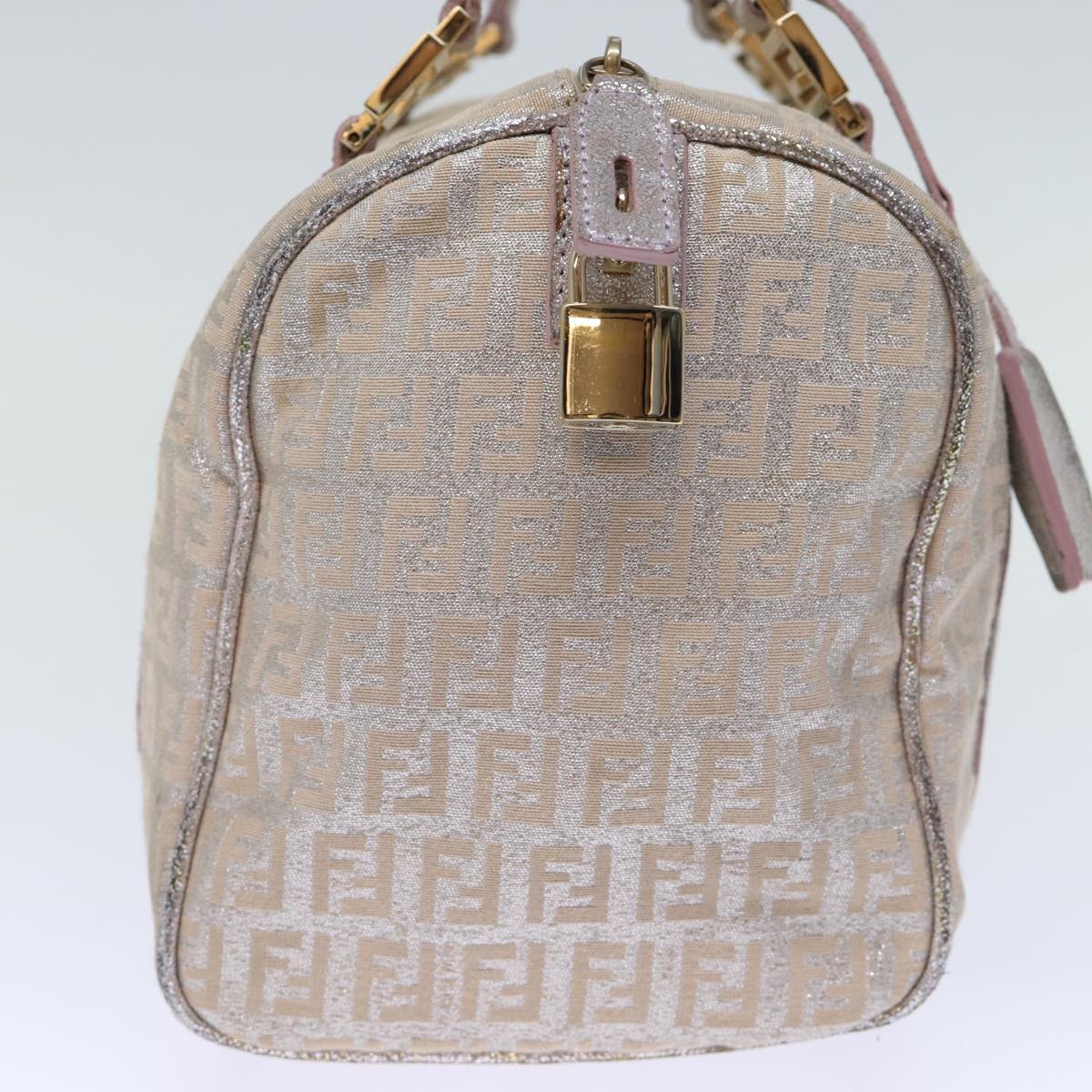 FENDI Zucchino Canvas Hand Bag Silver70429