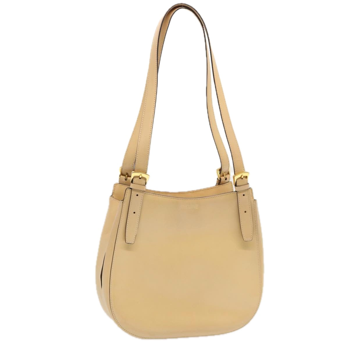 CELINE Shoulder Bag Leather Beige  70575