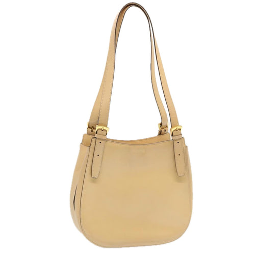 CELINE Shoulder Bag Leather Beige  70575