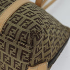 FENDI Zucchino Canvas Hand Bag Canvas Beige Brown70596