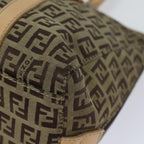 FENDI Zucchino Canvas Hand Bag Canvas Beige Brown70596