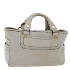 CELINE Hand Bag Leather Gray Auth 70597