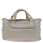 CELINE Hand Bag Leather Gray Auth 70597