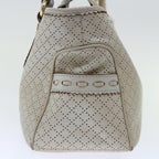 CELINE Hand Bag Leather Gray Auth 70597