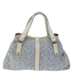 CELINE C Macadam Canvas Hand Bag Light Blue  70598