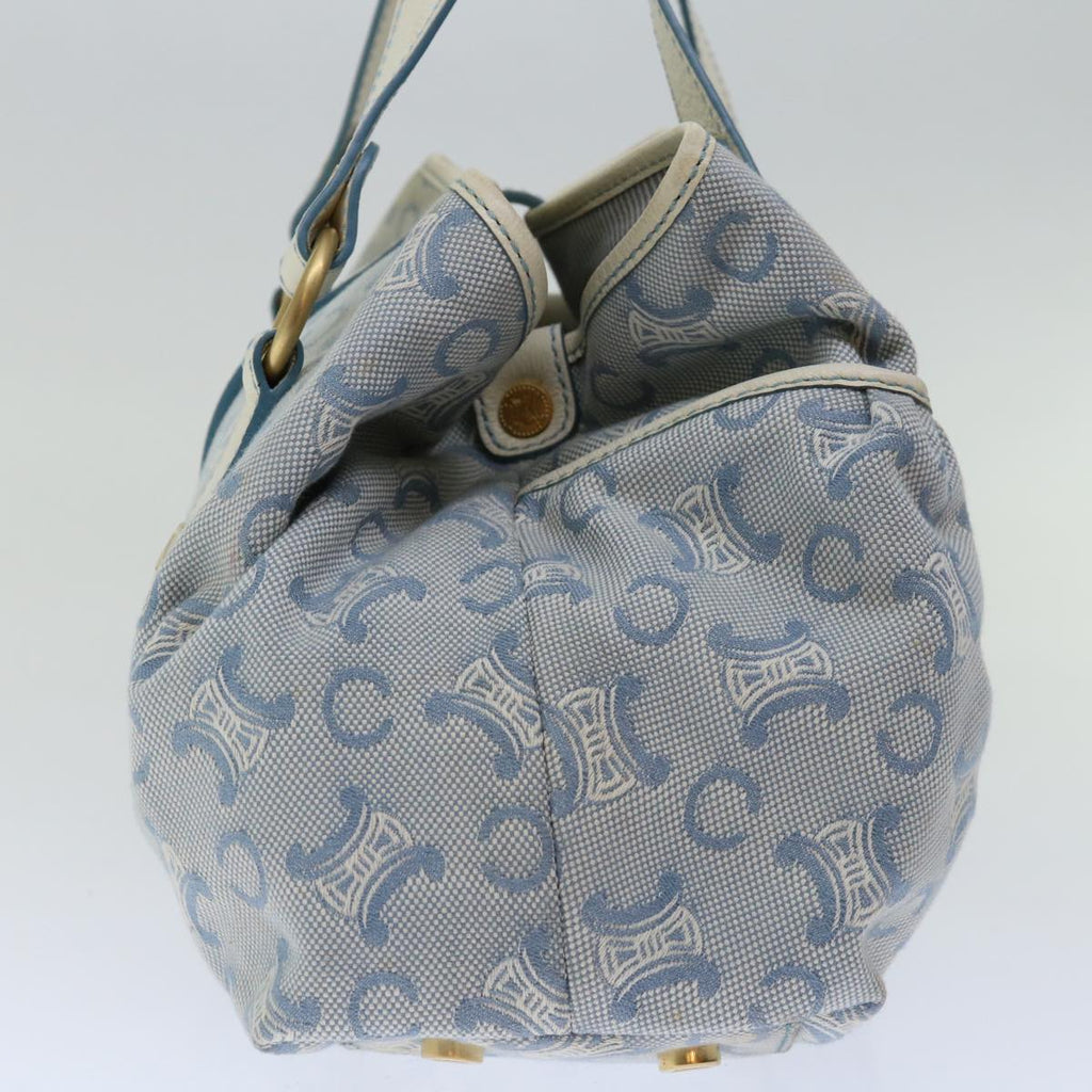 CELINE C Macadam Canvas Hand Bag Light Blue  70598